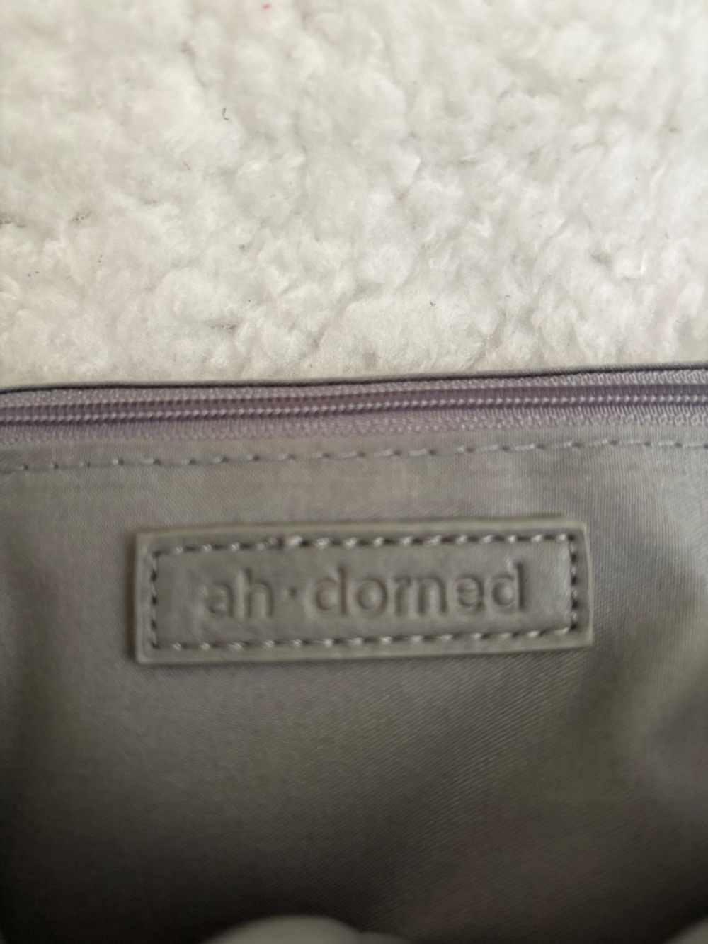 Quilted Crossbody Bag in Glossy Gray with Patterned Strap - Picture 2 of 7